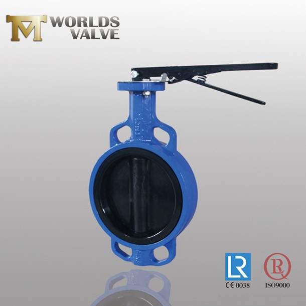 NBR Lined Disc NBR Seated API609 Wafer Butterfly Valve