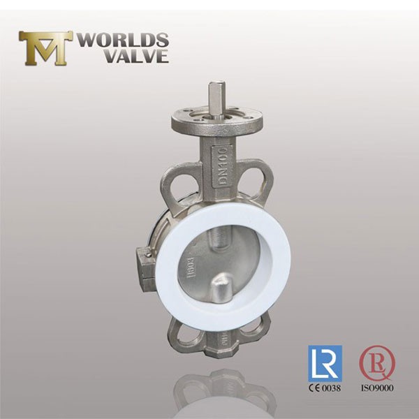 PTFE Lining Wafer Type Stainless Steel Butterfly Valve