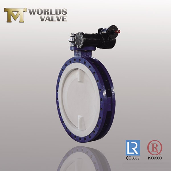 Full PTFE Lining U Flanged Type Butterfly Valve
