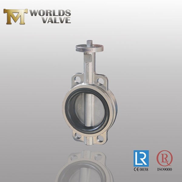 Pinless DDS Manual Fkm Rubber Wafer Butterfly Valve