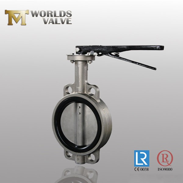 CF8M Stainless Steel Fkm Liner Wafer Butterfly Valve