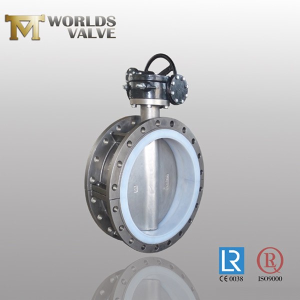 Cf8m Stainless Steel Fkm Liner Flanged Butterfly Valve
