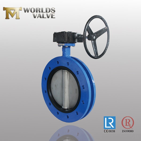 Rubber Seated Ductile Iron Gear Uflange Butterfly Valve